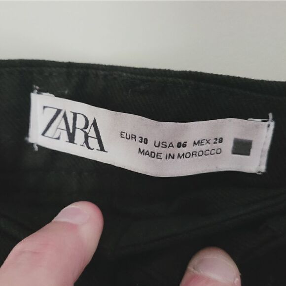 Zara Denimwear Cuffed Hem Jeans in Black Size 6 - Picture 4 of 8